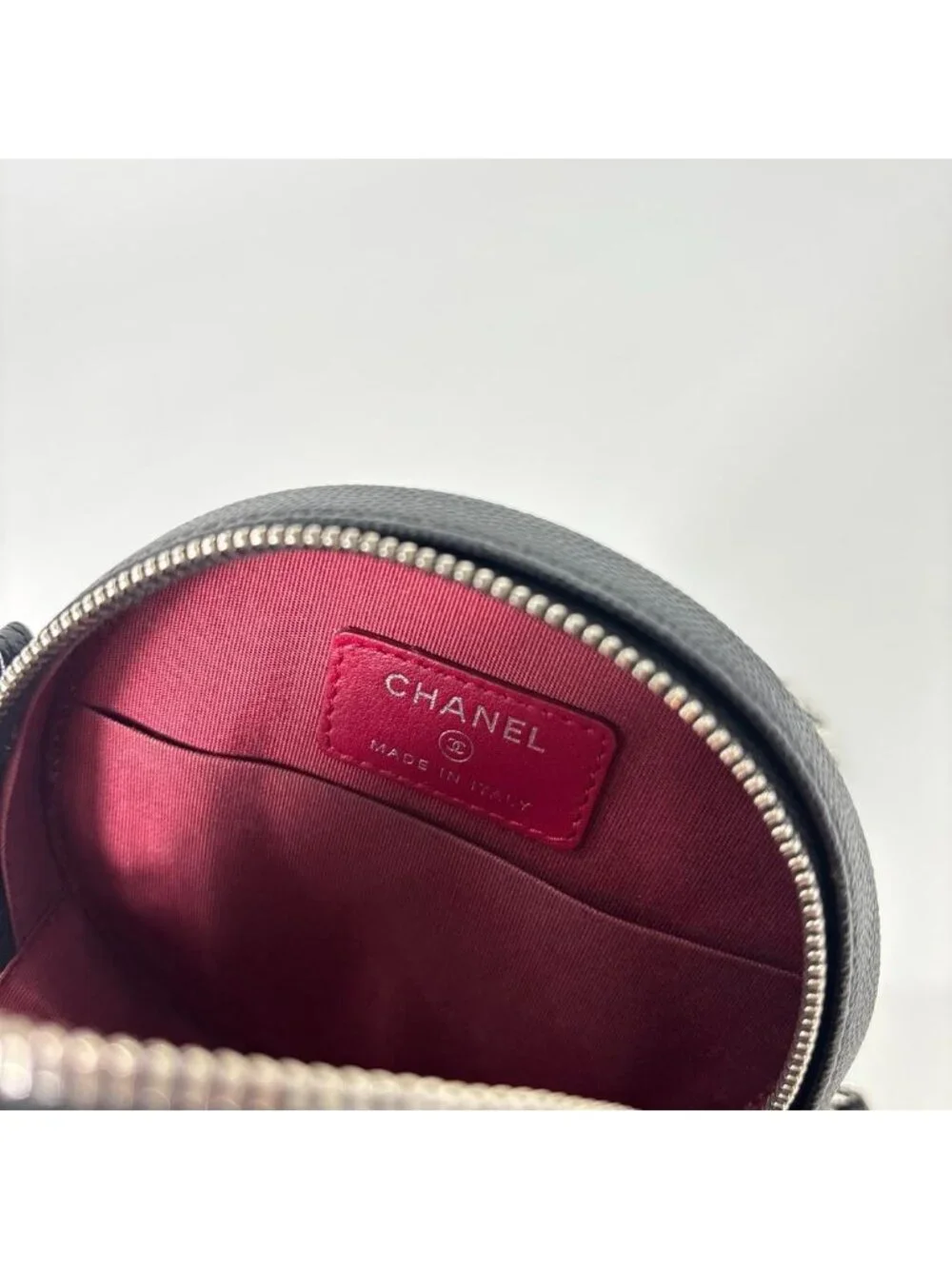 Chanel CC Filigree Caviar Leather Round Shoulder